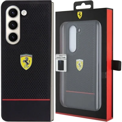 Afbeelding van Ferrari Perforated Line Back Case Geschikt voor Samsung Galaxy Z Fold 5 (F946) Zwart
