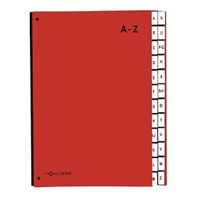 Afbeelding van Pagna 24249 01 Vouwmap, 24 tabs van A tot Z, rood