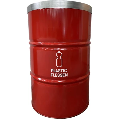 Afbeelding van prullenbak BinBin Flame Red 200L plastic flessen inzamel