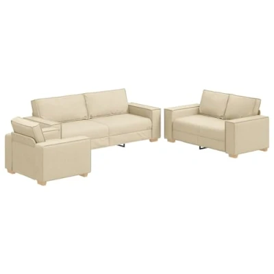 Afbeelding van vidaXL Sofa Set van 3 Crème Polyester Stoel, 99x78x84 cm