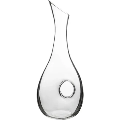 Afbeelding van Wijn karaf/decanteer kan 1 liter van glas met slanke afgeschuinde hals 14 x 10 37 cm Waterkan Sapkan