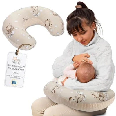 Afbeelding van Borstvoedings en zwangerschapskussen, 130 cm, voedingskussen voor baby&#039;s zwangerschapskussen zwangere vrouwen, minky klein giraffen