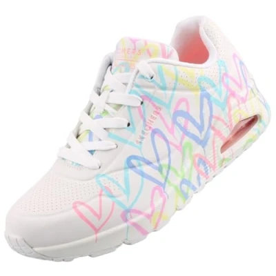 Afbeelding van Skechers UNO Sneakers laag white/multicoloured, Dames, Maat: 38, White/multi coloured Hoogwaardig imitatieleer