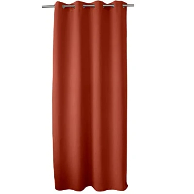 Afbeelding van ED ENJOY HOME Verduisteringsgordijn met zilveren oogjes, terracotta, 140 x 240 cm, 100% polyester, Oeko Tex gecertificeerde stof, zoethoutcollectie