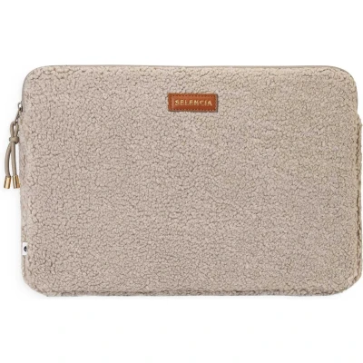 Afbeelding van Selencia Laptop Sleeve Laptophoes geschikt voor 16 inch / 16.2 15 15.6 15.3 Teddy bruin