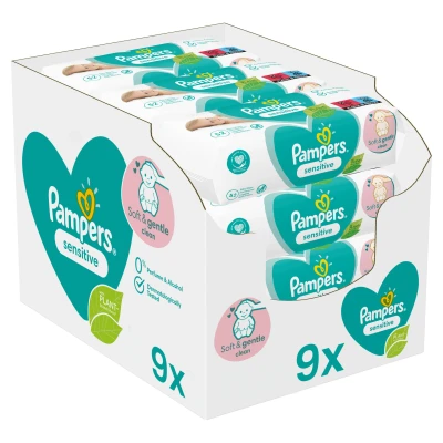 Afbeelding van Pampers Sensitive Billendoekjes 468 doekjes 9 x 52