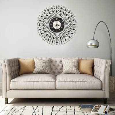 Afbeelding van Wandklok 43 cm metaal zwart