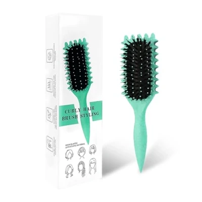Image de Curl Defining Brush Define Styling Brosse à cheveux pour peigner et façonner les boucles homme femme réduire la traction, poils en nylon, amélioration des boucles, unisexe