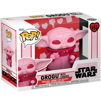 Afbeelding van Funko Pop! Star Wars Valentine Grogu Roze with Cookies #493