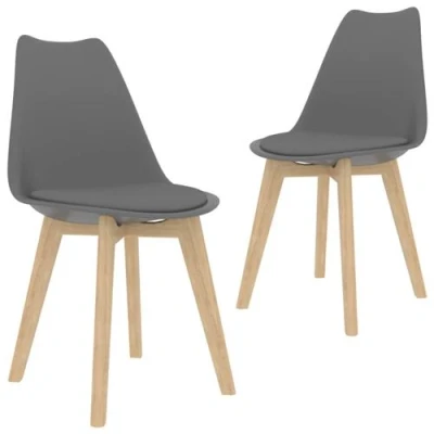 Afbeelding van vidaXL Eetkamerstoelen 2 st kunststof grijs