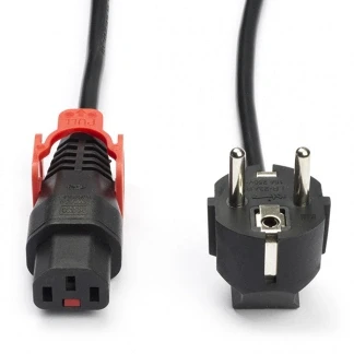 Afbeelding van ACT AK5150 230V Stroomkabel CEE7/7 Male (Haaks)/C13 IEC Lock+ Zwart 1 meter
