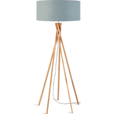 Afbeelding van GOOD&amp;MOJO Vloerlamp Kilimanjaro Lichtgrijs/Bamboe Ø60cm Scandinavisch,Bohemian Staande lampen voor Woonkamer Slaapkamer