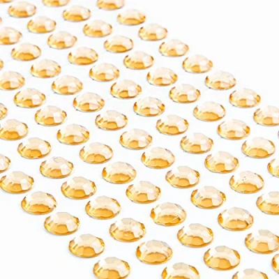 Afbeelding van Movoja 147 stuks Gouden strass stenen Rond 10 mm Zelfklevend om te versieren en knutselen decoratieve op plakken