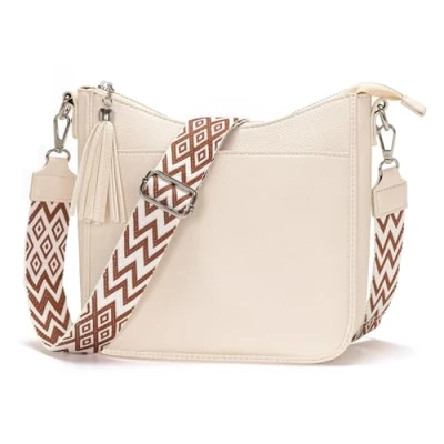 Afbeelding van YISUOHOOM kleine schoudertas voor dames, schoudertas, mobiele telefoon, meerdere vakken, zwart, Medium Beige, Schoudertassen