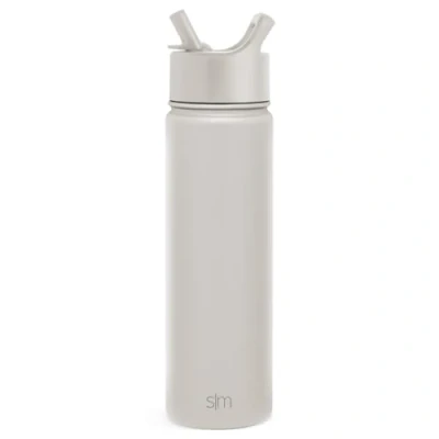Afbeelding van Simple Modern Botella de Agua con Pajita Bouteille Thermos Isolée en Acier Inoxydable pour Sports et Gymnase Summit Collection 650ml Almond Birch