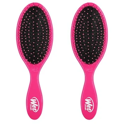 Image de Wet Brush Lot de 2 brosses à cheveux démêlantes originales rose Poils IntelliFlex ultra doux Brosse démêlante qui glisse travers les nœuds avec facilité Pour tous types