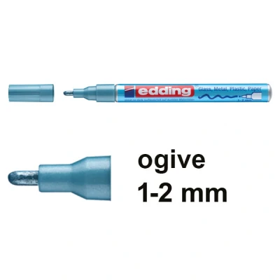 Image de Edding 751 marqueur peinture brillante (1 2 mm ogive) bleu clair métallisé