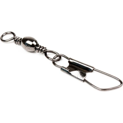 Afbeelding van Spro Black Barrel Swivel &amp; Safety Snap (10 pcs) Maat : 8
