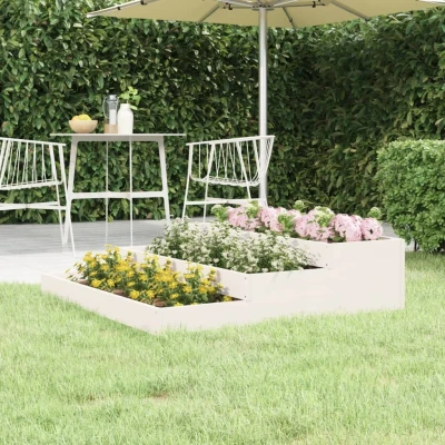 Afbeelding van Plantenbak 107x107x27 cm massief grenenhout wit