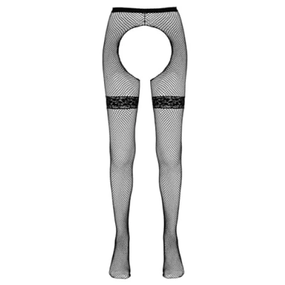 Afbeelding van Cottelli Collection Visnet Legging met Kanten Jarretels voor Uitnodigend Uiterlijk Maat M/L Zwart