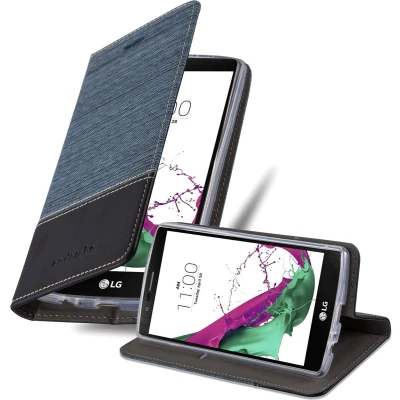 Afbeelding van Cadorabo Hoesje geschikt voor LG G4 / PLUS in DONKERBLAUW ZWART Beschermhoes met magnetische sluiting, standfunctie en kaartvakje Book Case Cover Etui