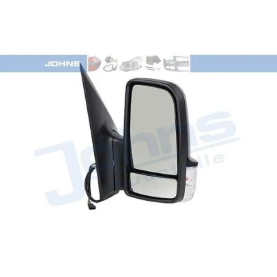 Afbeelding van Buitenspiegel Johns 50 64 38 25 rechts zwart Korte spiegelarm, Bol vormig, Met groothoekspiegel, Te verwarmen, voor elek. spiegelverstelling
