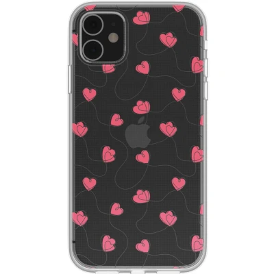 Afbeelding van imoshion hoesje Geschikt voor iPhone 11 Design Dusty Rose Connected Hearts