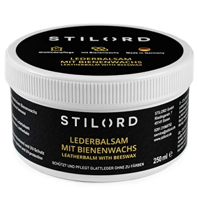 Afbeelding van STILORD Leerbalsem met bijenciker, vernieuwende crème voor bescherming van impregnering glad leer, auto, jas, bank, schoenen, kleurloos, Transparant, 250 ml, modern, Modern