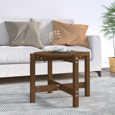 Afbeelding van Salontafel Ø 62,5x45 cm massief grenenhout honingbruin