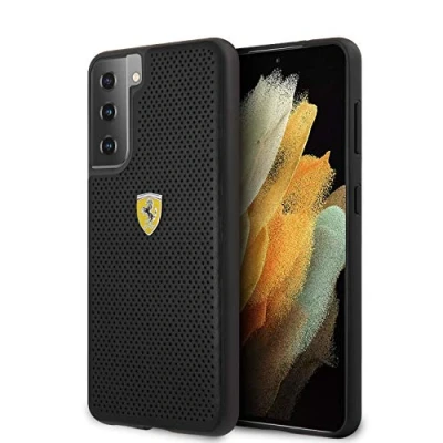 Afbeelding van Ferrari Perforated Back Case Geschikt voor Samsung Galaxy S21 Zwart
