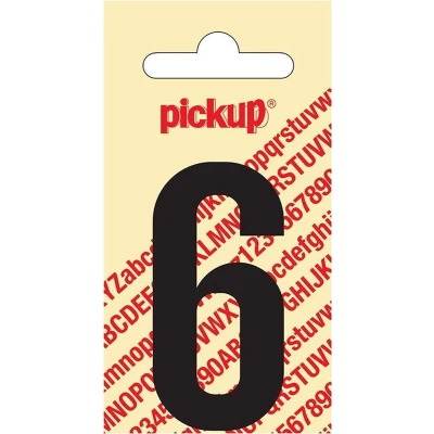 Afbeelding van Plakcijfer Nobel 60 mm zwart 6 Pickup