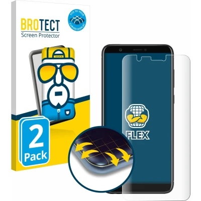 Afbeelding van BROTECT Screenprotector voor Huawei P smart 2018 Folie Beschermfolie transparant volledig dekking (2 Stuks)
