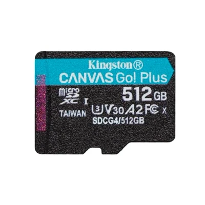 Image de Kingston Canvas Go! Plus Carte mémoire flash 512 Go A2 / Video Class V30 UHS I U3 Class10 microSDXC