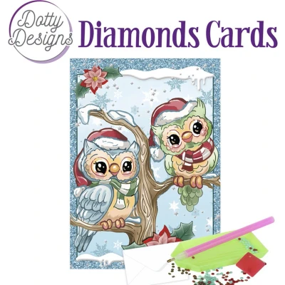 Afbeelding van Dotty Designs Diamond Cards Christmas Owls