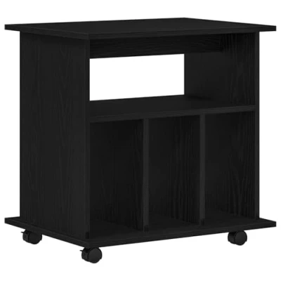 Afbeelding van vidaXL Rolling Cabinet Zwarte eiken Samengesteld hout Middel