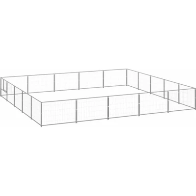 Afbeelding van vidaXL Hondenkennel 25 m² staal zilverkleurig