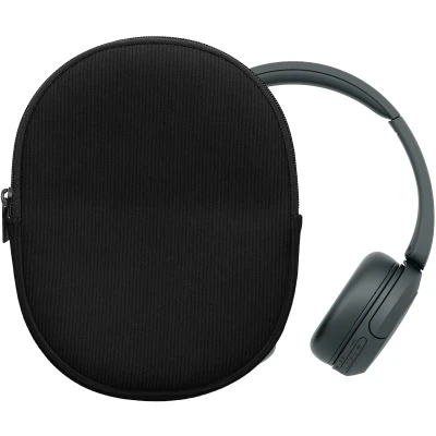 Afbeelding van kwmobile beschermhoes compatibel met WH CH520 / CH510 MDR ZX110 zachte neopreen en fluwelen voor hoofdtelefoon 22,5 x 17 cm zwart