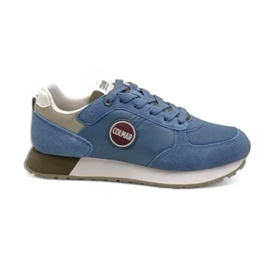 Afbeelding van Colmar Originals Travis Authentic Sneakers laag, Heren, Maat: 42, Stone blue/military green/sage green Leer en textiel