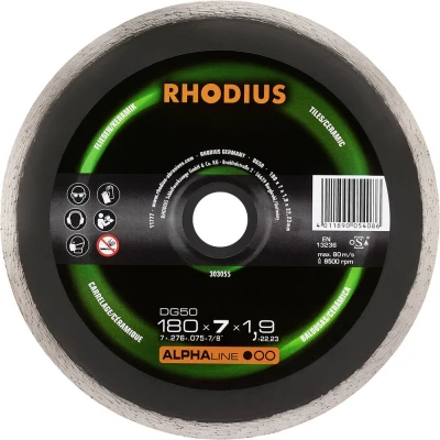 Afbeelding van RHODIUS 303055 Diamanten doorslijpschijf 180 mm 1 stuk(s) Tegels, Keramiek