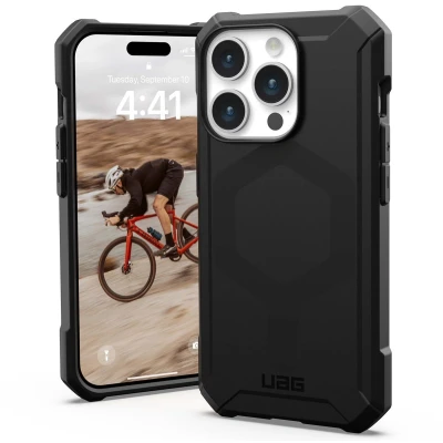 Afbeelding van Urban Armor Gear Essential MagSafe Backcover Apple iPhone 15 Pro Zwart compatible