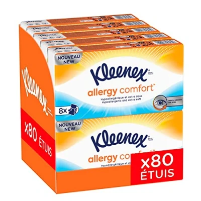 Image de Kleenex Allergy Comfort, 10 paquets de 8 étuis mouchoirs (10x8 étuis)