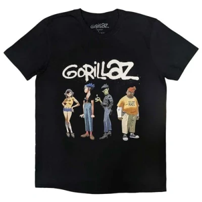 Afbeelding van Gorillaz Spray Logo Group Heren T shirt M Zwart