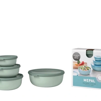 Afbeelding van Mepal Multikom Cirqula vershouddoos set 350 + 750 1250 2250 ml Rond Nordic sage