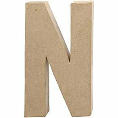 Afbeelding van Letter Papier maché N, 20,5cm