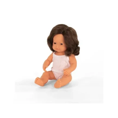 Afbeelding van Miniland babypop bruinharig meisje 38 cm
