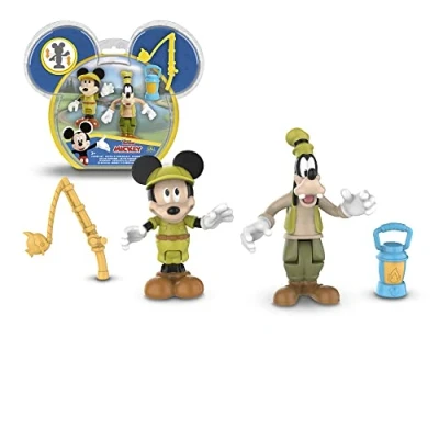 Image de Pack de 2 figurines articulées Mickey Et Minnie Thème Camping avec accessoires 7.5 cm