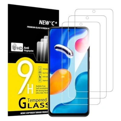 Afbeelding van NEW&#039;C 3 Stuks, Screen Protector voor Xiaomi Redmi Note 11 (6.43&quot;), 11S, Gehard Glass Schermbeschermer Film 0.33 mm ultra transparant, resistent, anti kras, vingerafdrukken