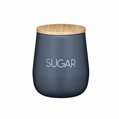 Afbeelding van KitchenCraft Serenity theedoos met luchtdicht deksel ijzer/mango hout grijs/bruin 12,5 x 15 cm