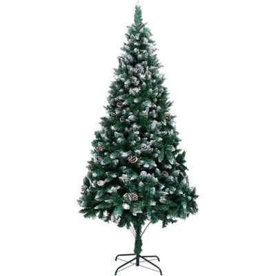 Afbeelding van vidaXL Kunstkerstboom met dennenappels en witte sneeuw 240 cm