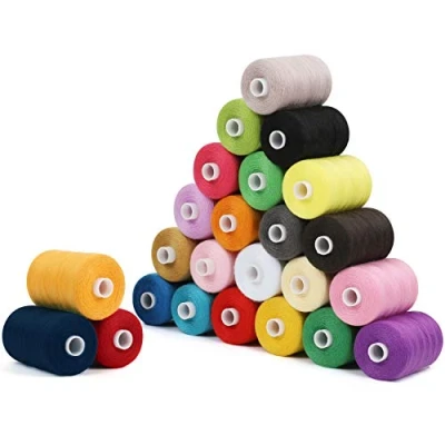 Afbeelding van Curtzy 24 stuks naaimachinespoelen van polyester voor 6 cm naaimachine met 914 m borduurgaren Naaigaren set in kleuren handborduurwerk en machine